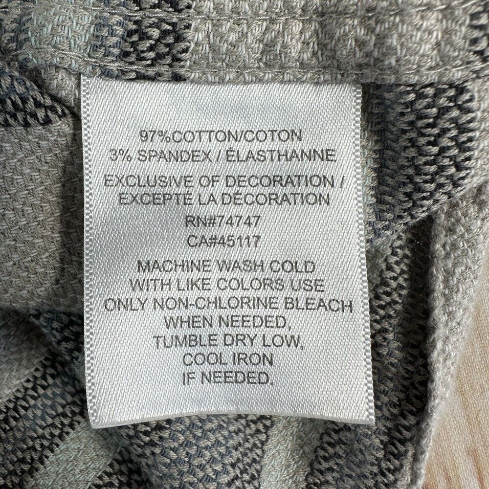 Ascend Mens Size Small Stripe Flannel Button Up Casual Shirt Zip Pocket - Picture 6 of 7